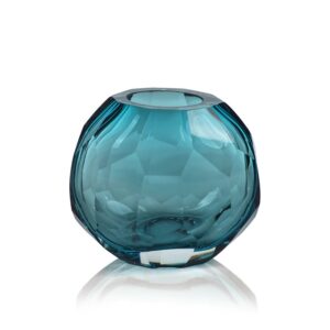 Small Blue Green Glass Vase 4.75