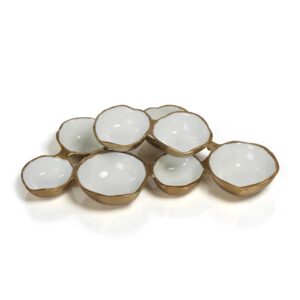 Cluster Of Eight Serving Bowls - bright gold